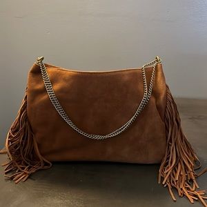 Suede fringe purse